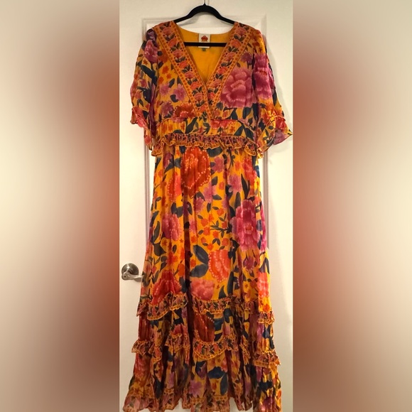 FARM Rio Vibrant Floral Maxi Dress - Orange and Pink - Picture 7 of 13